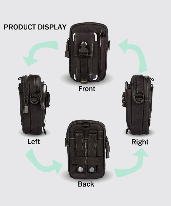 Leopard Tactical Shoulder Sling Bag Black