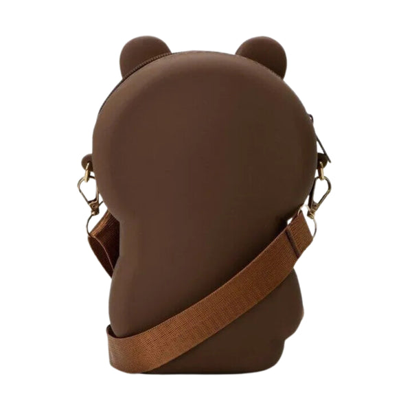 Teddy Bear Cartoon Silicon Sling Bag For Girls And Kids 1 Compartment With Adjustable Shoulder Strap