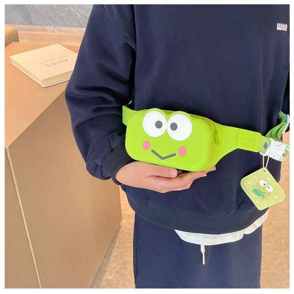 3D Cartoon Silicone Sanrio Small KEROKERO Pattern Waist Bag for kids - Kawaii Fancy Pack for Cute Convenience and Style