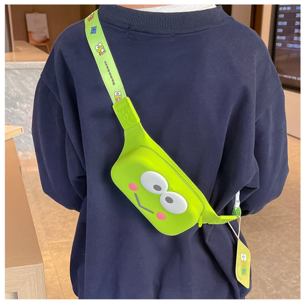 3D Cartoon Silicone Sanrio Small KEROKERO Pattern Waist Bag for kids - Kawaii Fancy Pack for Cute Convenience and Style