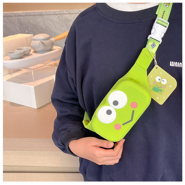 3D Cartoon Silicone Sanrio Small KEROKERO Pattern Waist Bag for kids - Kawaii Fancy Pack for Cute Convenience and Style