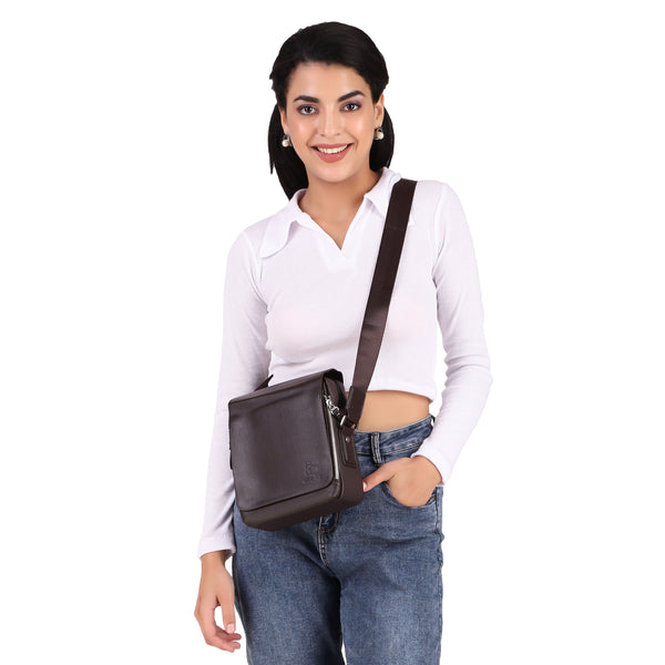 Kangaroo PU Leather Crossbody Sling Bag