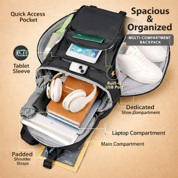 Stellar Laptop Backpack with Shoe Section