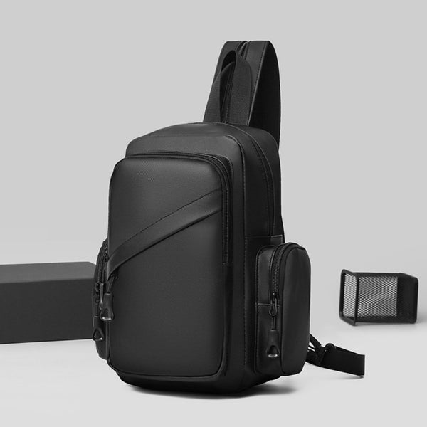 Adjustable Hook Carry In 2 Style Chest Bag Crossbody Sling Bag for Travel 1 Compartment, Front Zip Pocket, Rear Zip Pocket