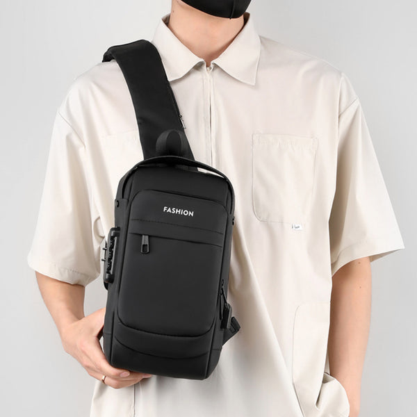 Crossbody Sling Bag for Travel 1 Compartment With TSA Lock, Front Zip Pocket, Rear Zip Pocket, Shoulder Strap Pocket