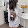 Teddy Bear Cartoon Silicon Sling Bag For Girls And Kids 1 Compartment With Adjustable Shoulder Strap