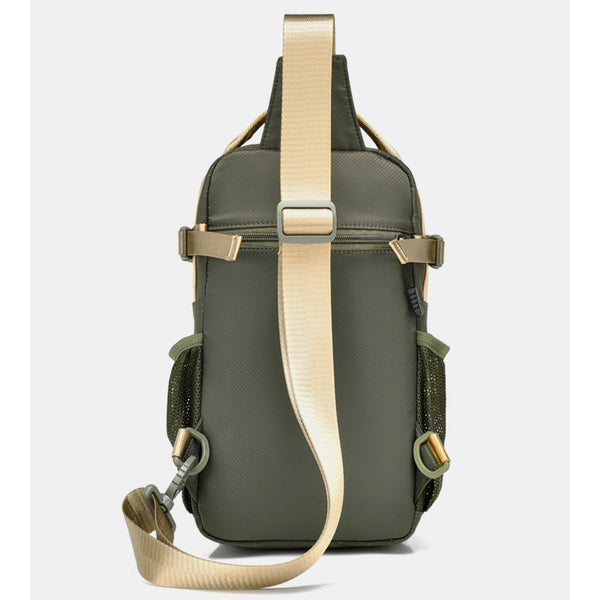 Crossbody Sling Bag for Travel 1 Compartment, Front Zip Pocket, Rear Zip Pocket, Shoulder Strap Bag / Tactical Style Chest Bag