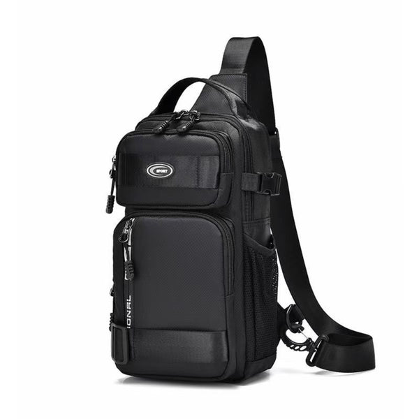 Crossbody Sling Bag for Travel 1 Compartment, Front Zip Pocket, Rear Zip Pocket, Shoulder Strap Bag / Tactical Style Chest Bag