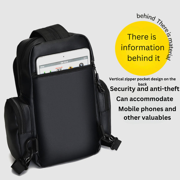 Adjustable Hook Carry In 2 Style Chest Bag Crossbody Sling Bag for Travel 1 Compartment, Front Zip Pocket, Rear Zip Pocket