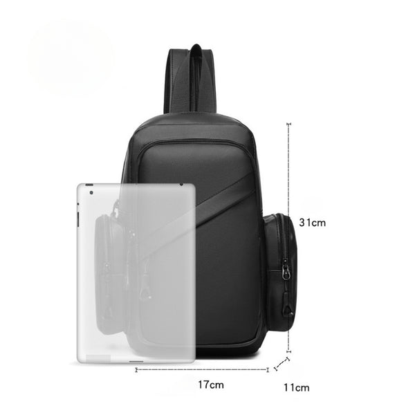 Adjustable Hook Carry In 2 Style Chest Bag Crossbody Sling Bag for Travel 1 Compartment, Front Zip Pocket, Rear Zip Pocket