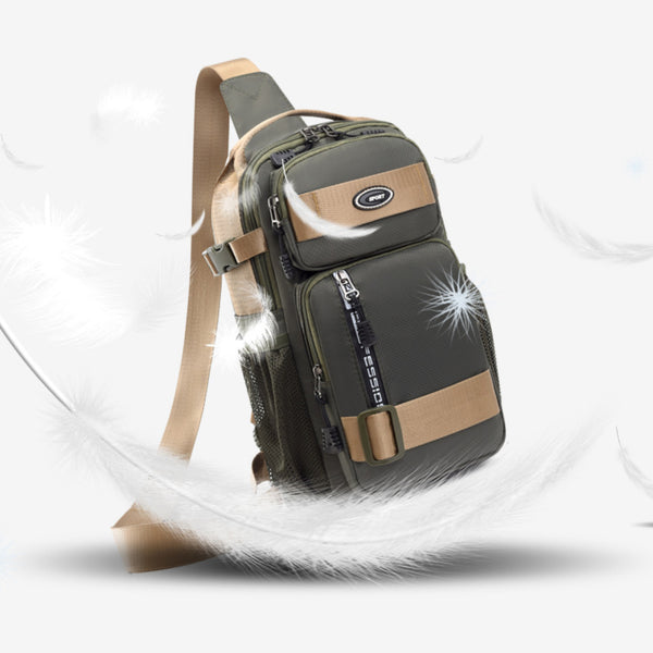 Crossbody Sling Bag for Travel 1 Compartment, Front Zip Pocket, Rear Zip Pocket, Shoulder Strap Bag / Tactical Style Chest Bag