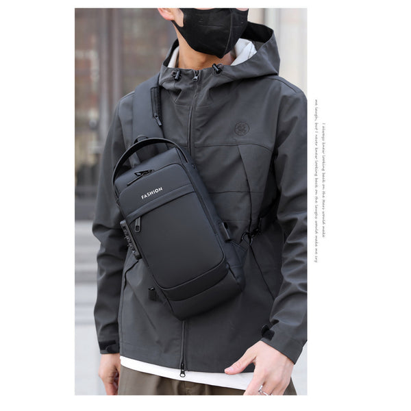 Crossbody Sling Bag for Travel 1 Compartment With TSA Lock, Front Zip Pocket, Rear Zip Pocket, Shoulder Strap Pocket