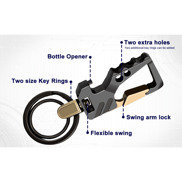 Heavy Duty Bottle Opener Keychain - Stylish and Functional Key Organizer