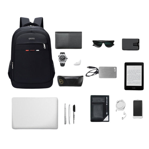 Laptop Backpack Unisex With 2 Compartments 1 Front Pocket And 2 Side Bottle Pockets