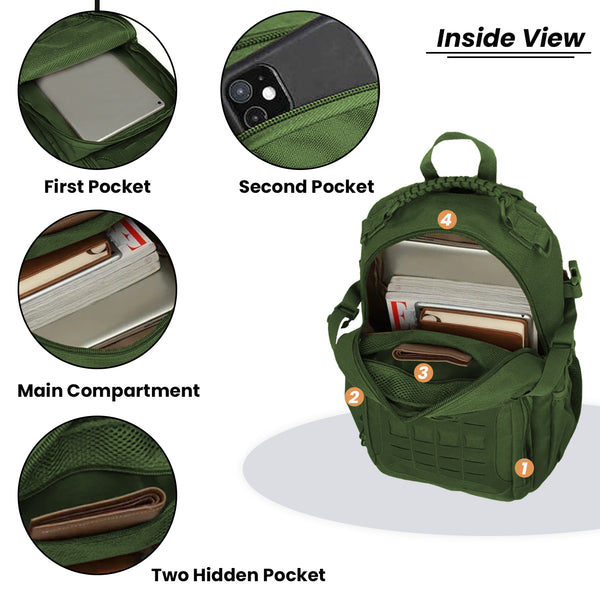 Aurochs Tactical Laptop Backpack Green Color