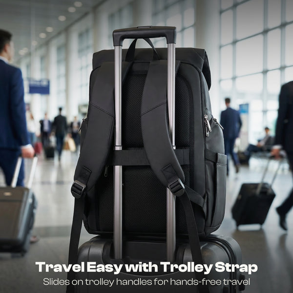 CarryTrip Auk 25 L Laptop Backpack Waterproof 15.6″Large Compartment, USB Charging Port, Trolley Sleeve