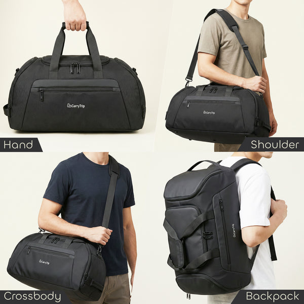 CARRY TRIP Bison 33L Duffle Gym Bag for Men & Women - Convertible, Water-Resistant, Polyester Sports Backpack