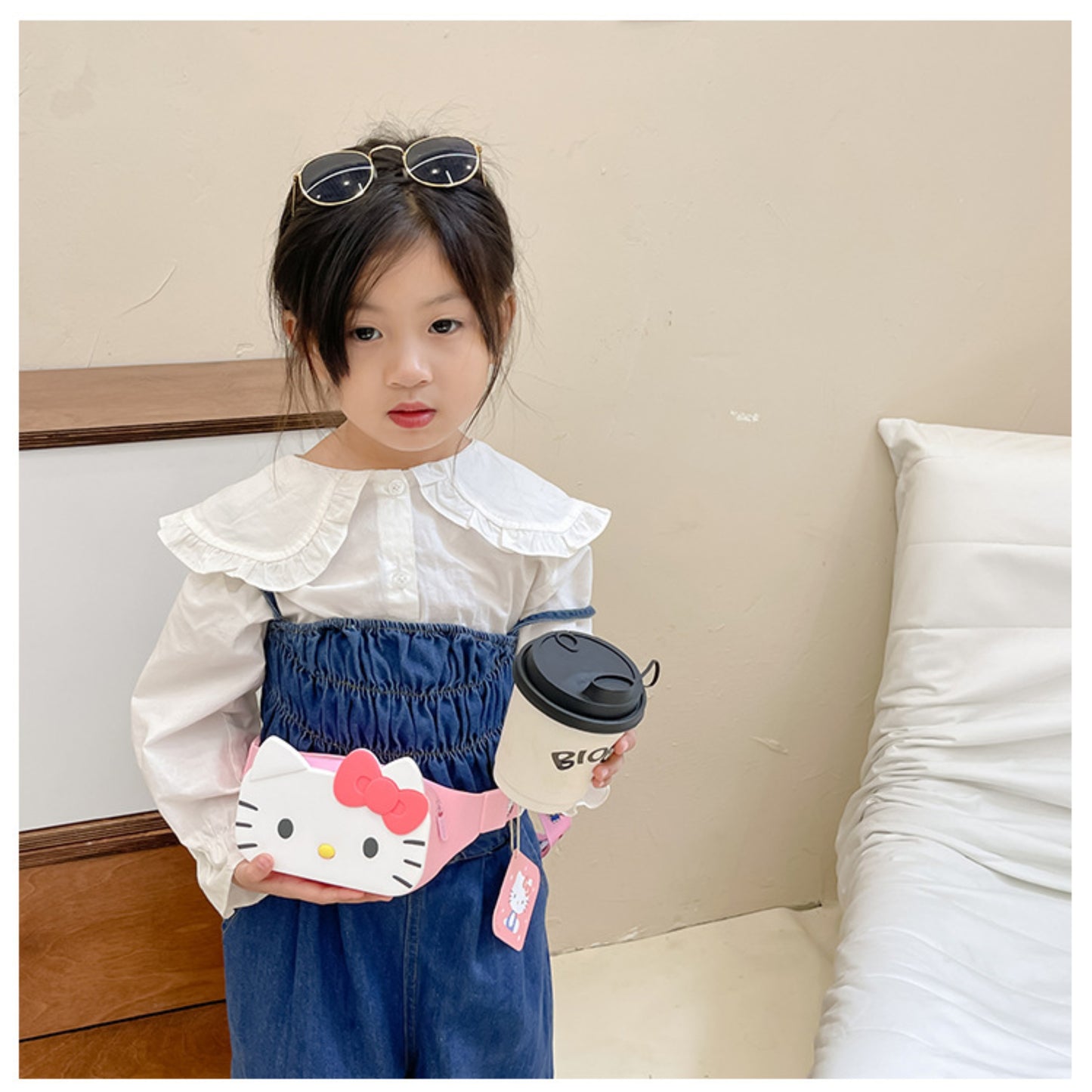 Hello Kitty Cartoon Anime Waterproof Fanny Pack for Kids - Cute and Stylish Mini Waist Bag with Adjustable Belt and Multiple Functions